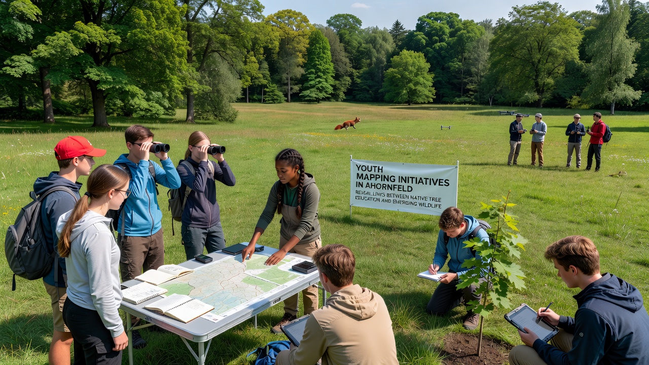 Mapped wildlife corridor overlay showing student-identified tree clusters and movement pathways
